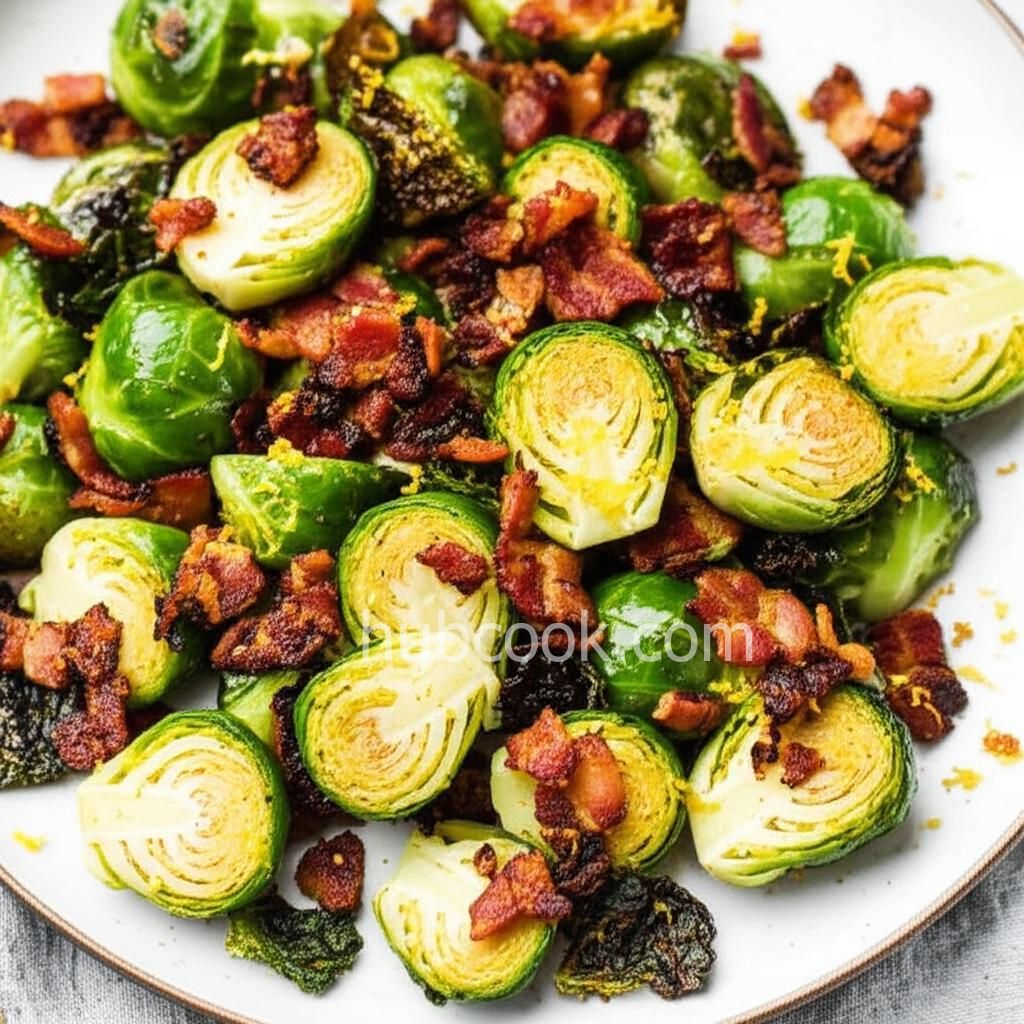 Balsamic Roasted Brussels Sprouts with Bacon