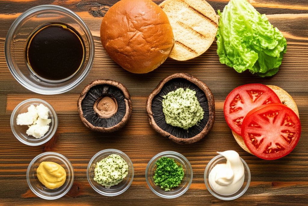 Grilled Portobello with Basil Mayonnaise Sandwich