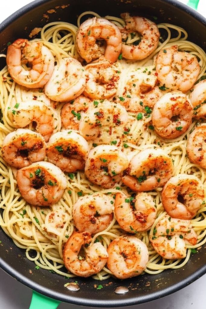 Old Bay Shrimp and Pasta Alfredo
