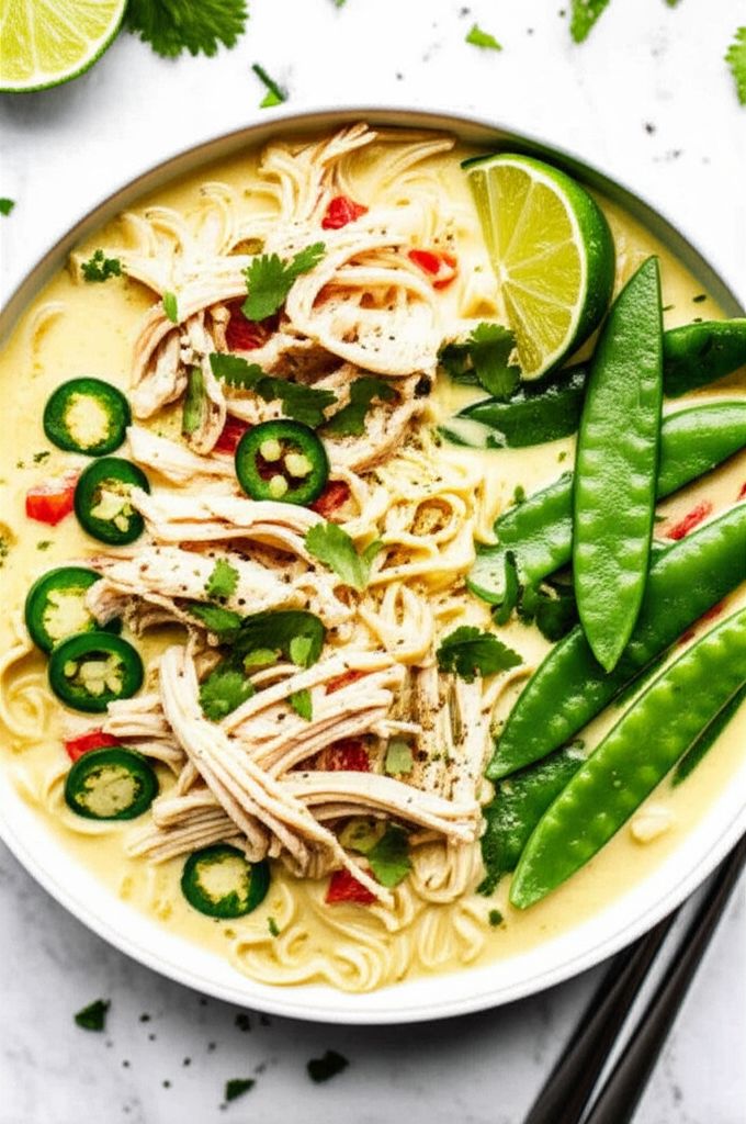 Creamy Green Curry Chicken Ramen