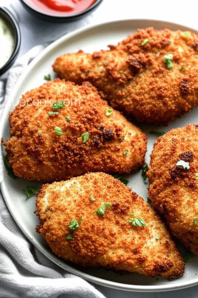Crispy Juicy Oven-Fried Chicken Breasts