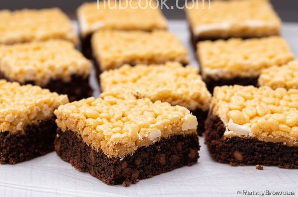 Peanut Butter Rice Krispies Brownies