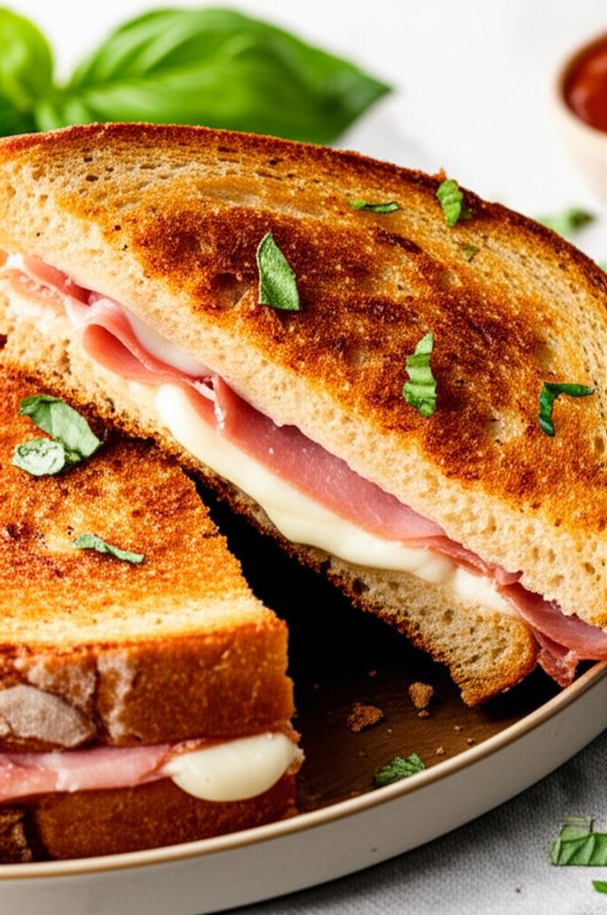 Air Fryer Prosciutto and Mozzarella Grilled Cheese