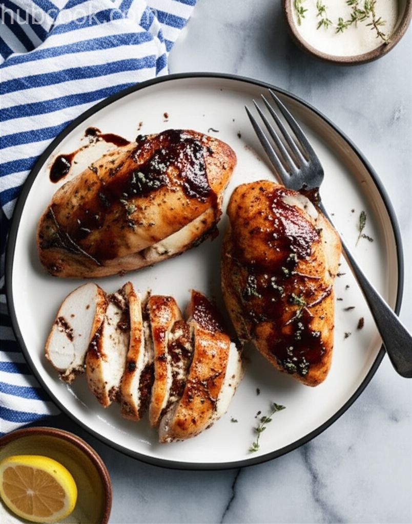 Balsamic Goat Cheese Stuffed Chicken Breasts