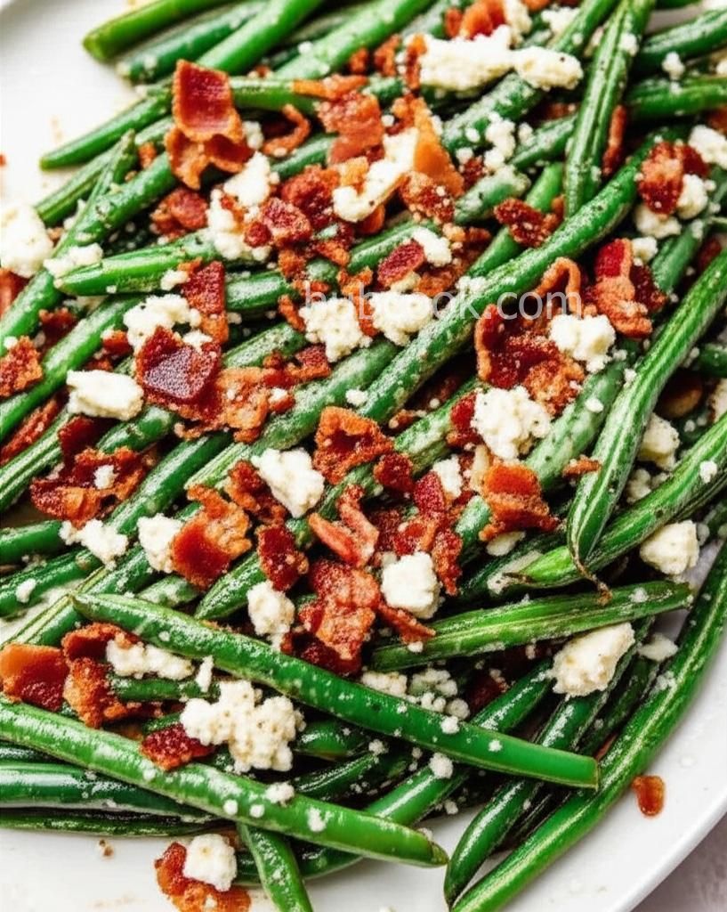 Green Beans with Feta and Bacon