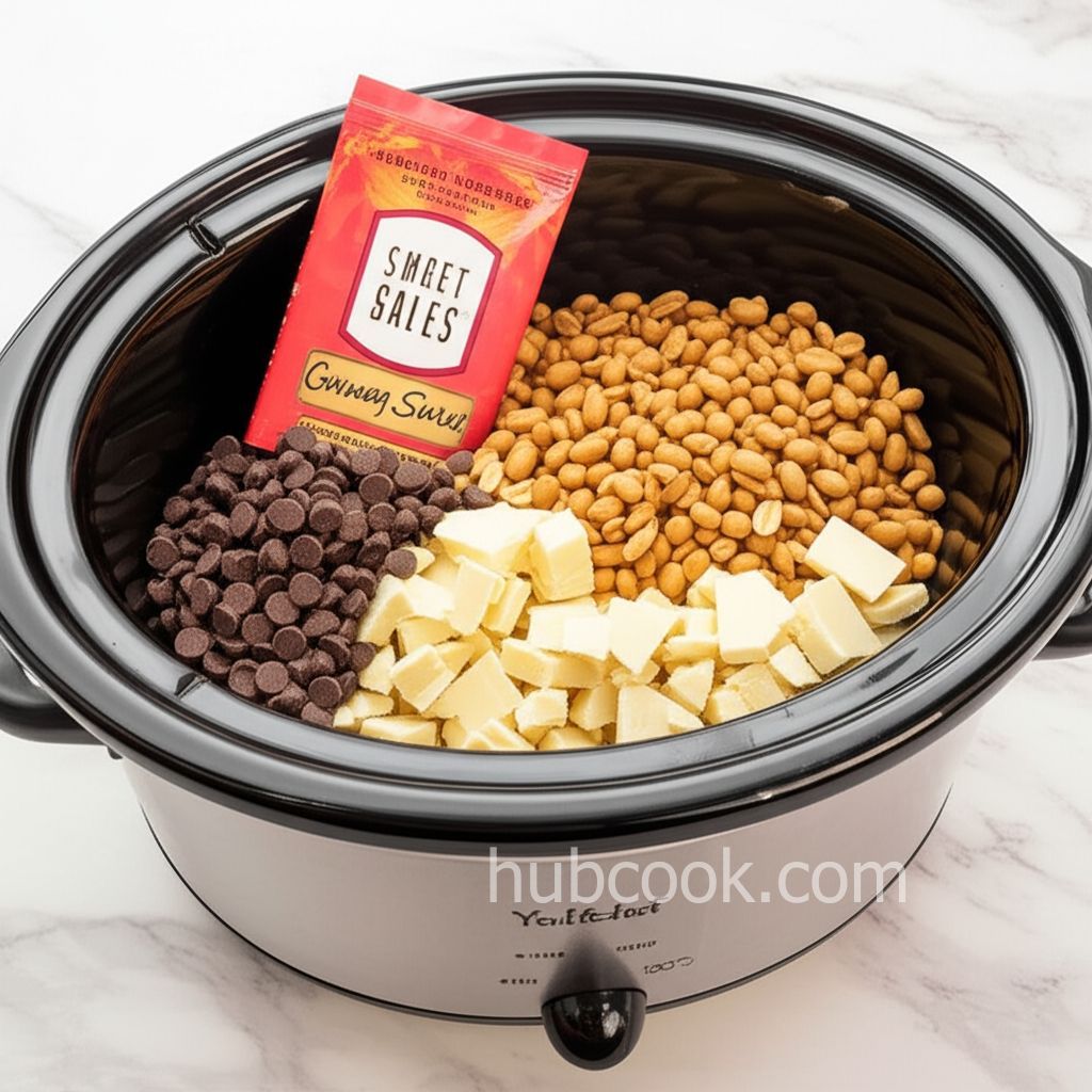 Slow Cooker Chocolate Peanut Clusters